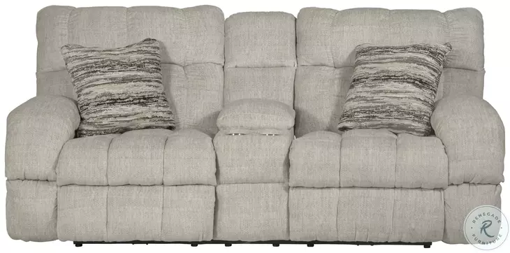 Ashland Buff Lay Flat Power Reclining Console 86" Loveseat