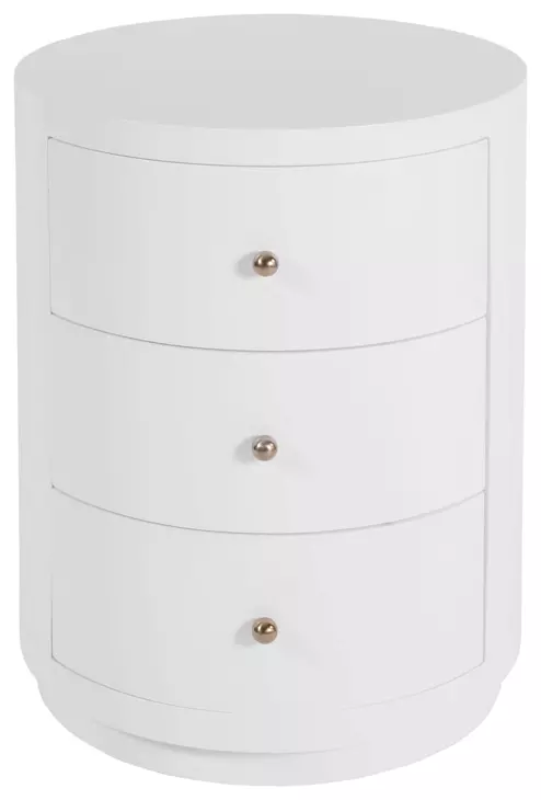 Nora Smooth White Round End Table