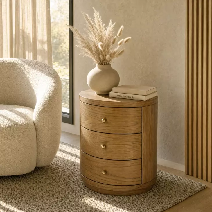 Nora Light Natural Round End Table