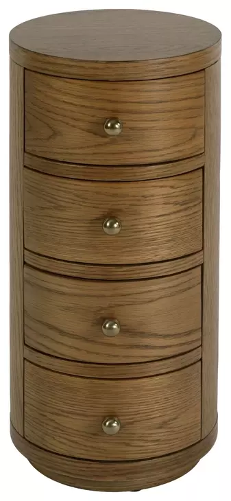 Nora Light Natural Round 4 Drawer End Table