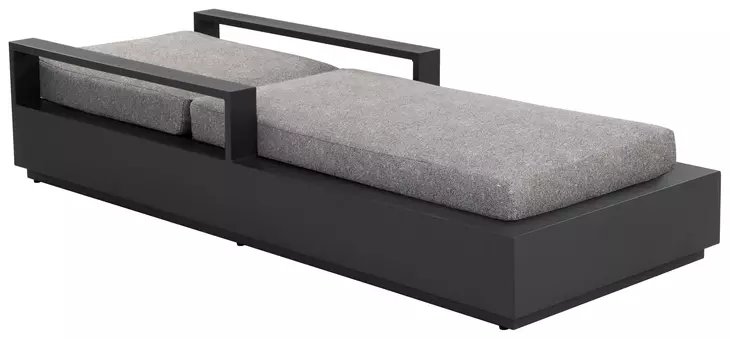Tavira Lanikai Salt and Pepper Performance Fabric Upholstered Outdoor 82" Chaise Lounger