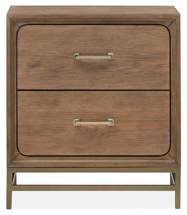 Fernholt Belgian Wheat and Coffee Bean 2 Drawer Nightstand with USB Charging