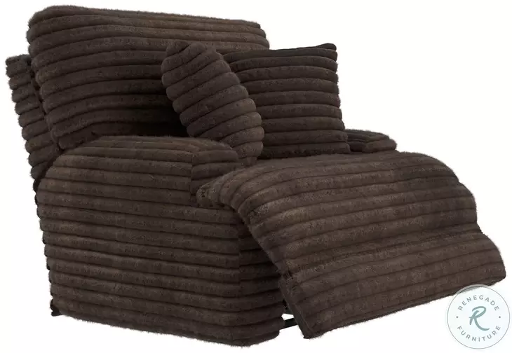 Cushy Chocolate Power Recliner with Power Headrest From Catnapper