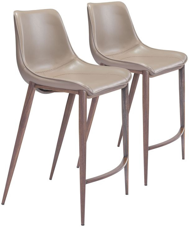 Magnus Chair Gray And Walnut Counter Chair Set Of 2