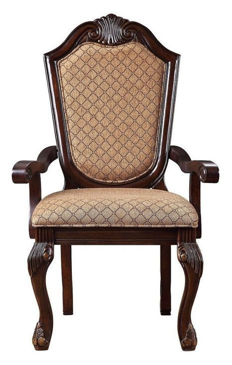 Chateau De Ville Brown Upholstered Arm Chair Set of 2