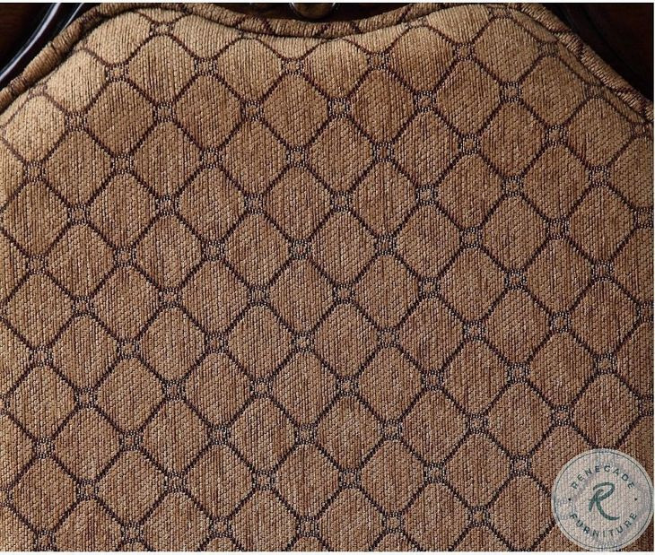 Chateau De Ville Fabric and Espresso Arm Chair Set of 2