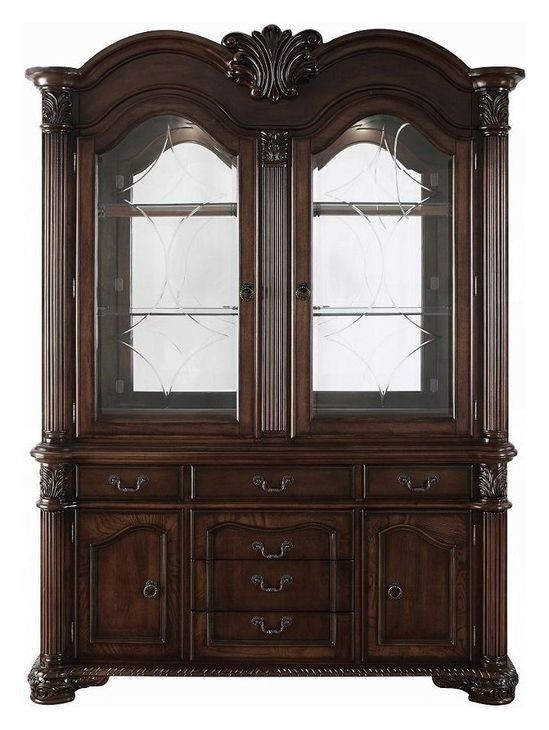 Chateau De Ville Espresso 4 Door Buffet and Hutch with LED