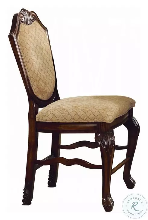 Chateau De Ville Fabric and Espresso Counter Height Chair Set of 2