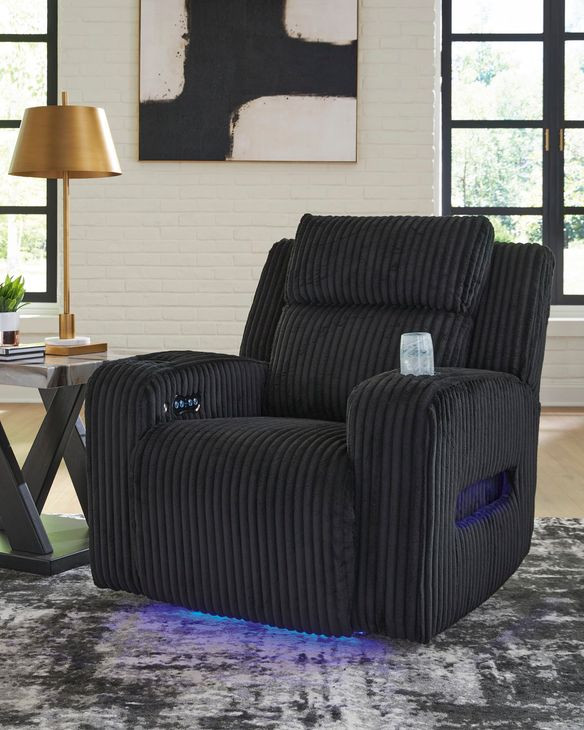 Broad Cove Black Zero Gravity Power Recliner with USB Charging and LED