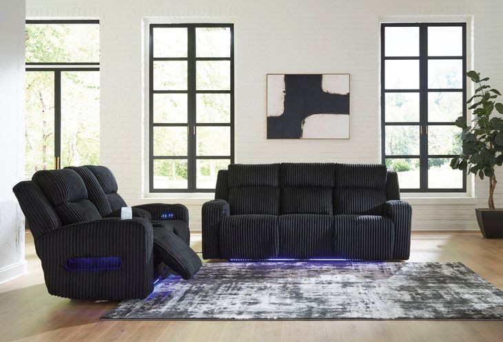 Broad Cove Black 78" Zero Gravity Power Reclining Loveseat with USB Charging and LED