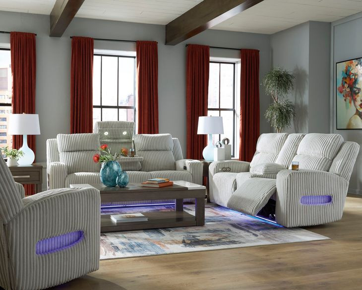 Broad Cove Alloy Zero Gravity Power Reclining Living Room Set with USB Charging and LED