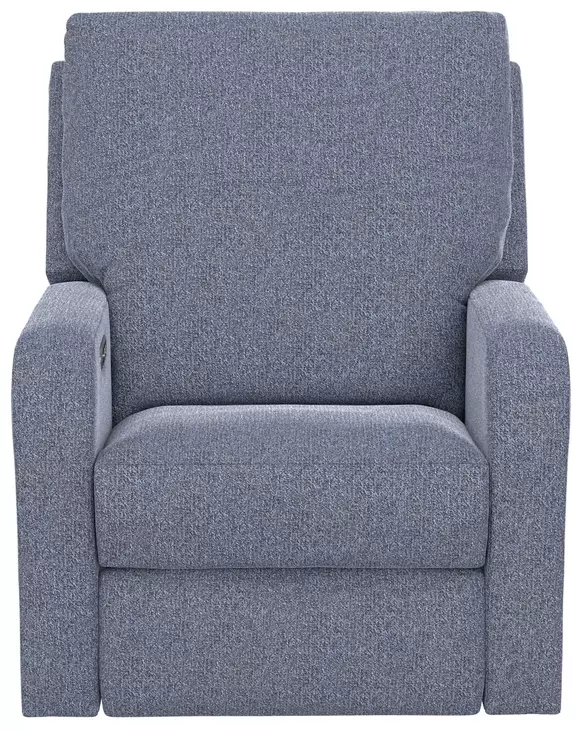 Lullaby Denim Auto Glide Power Recliner with Power Headrest and USB Charging