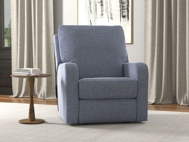 Lullaby Denim Auto Glide Power Recliner with Power Headrest and USB Charging