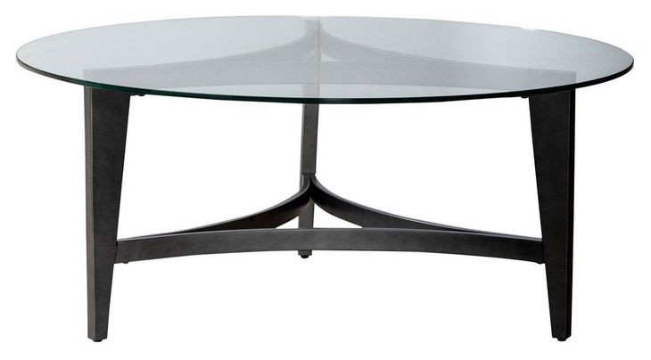 Capri Espresso Round Glass Top Cocktail Table