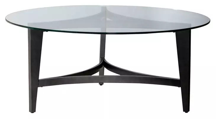 Verano Espresso Round Glass Top Cocktail Table