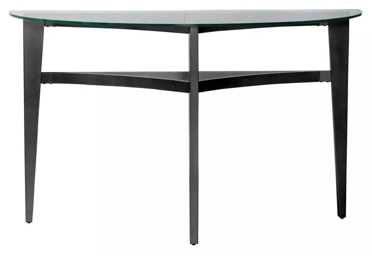 Verano Espresso Demilune Glass Top Sofa Table