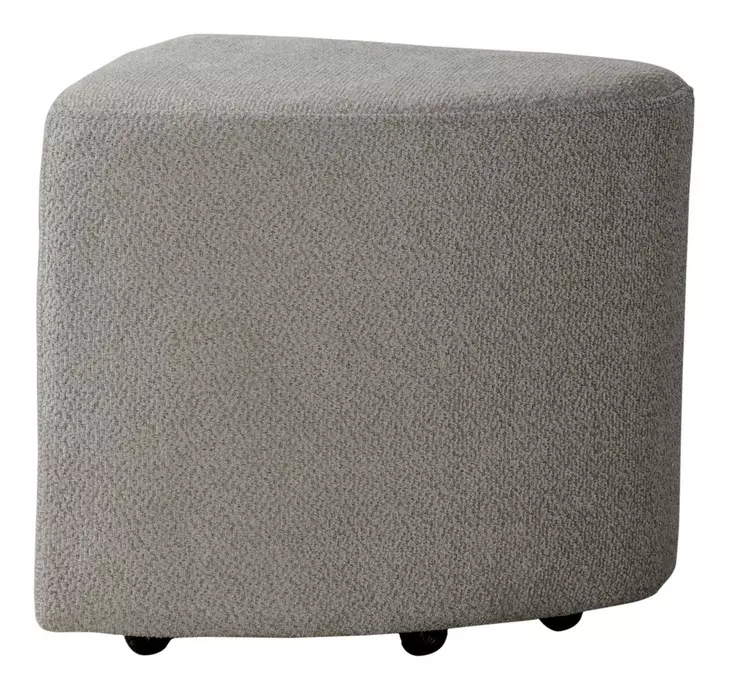 Capri Textured Taupe Upholstered Wedge Ottoman with Casters