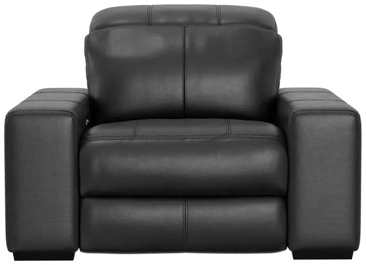 Ferrara Black Leather Zero Gravity Power Recliner with Power Headrest and USB Charging