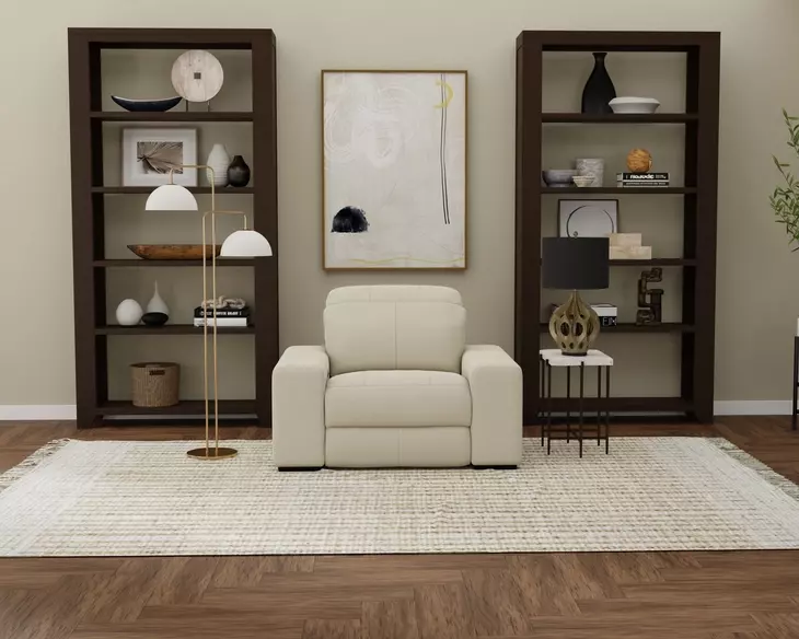 Ferrara Smoke Leather Zero Gravity Power Recliner with Power Headrest and USB Charging