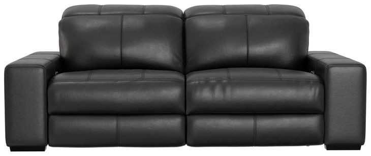 Ferrara Black Leather 93" Zero Gravity Power Reclining Sofa with Power Headrest and USB Charging