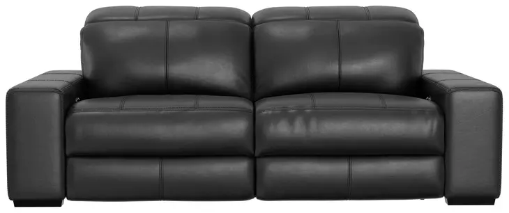 Ferrara Black Leather 93" Zero Gravity Power Reclining Sofa with Power Headrest and USB Charging