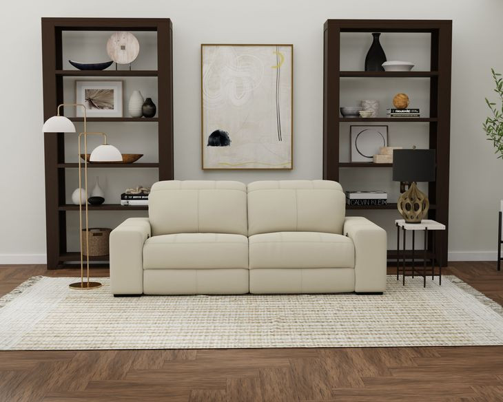 Ferrara Smoke Leather 93" Zero Gravity Power Reclining Sofa with Power Headrest and USB Charging