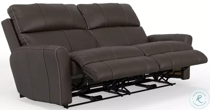 Fredda Coffee Lay Flat Power Reclining Sofa with Power Headrest