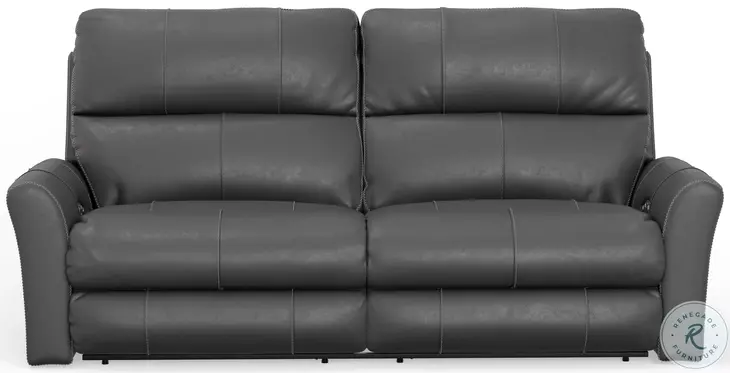 Fredda Anthracite Lay Flat Power Reclining 82" Sofa with Power Headrest And Zero Gravity