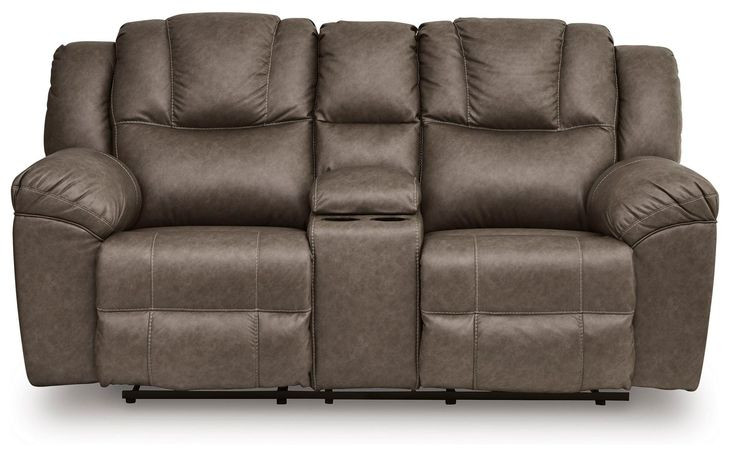 Windsley Driftwood 82" Reclining Loveseat with Console