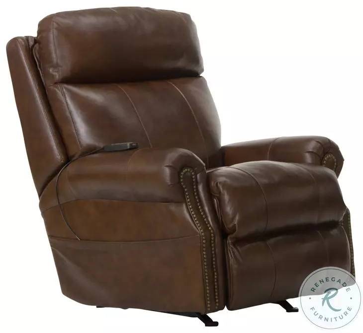 Vito Brown Rocker Power Recliner with Power Headrest And Lumbar