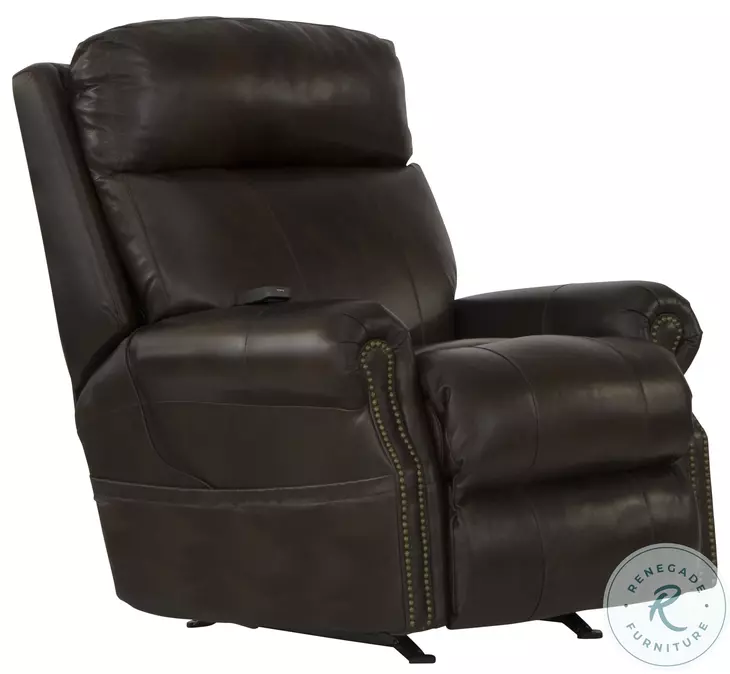 Vito Cocoa Rocker Power Recliner with Power Headrest And Lumbar
