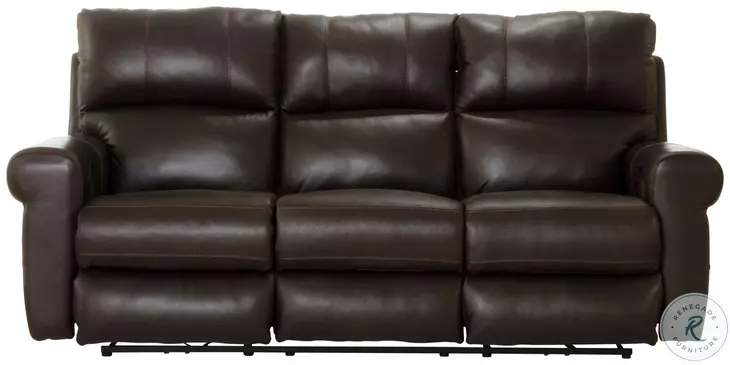 Torretta Chocolate Leather Lay Flat Power Reclining 87" Sofa