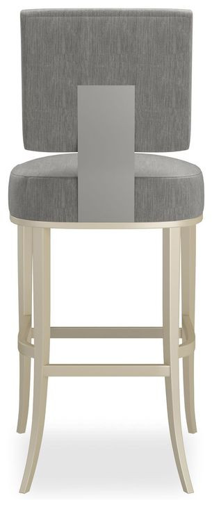 Reserved Seating Pewter Upholstered Bar Stool