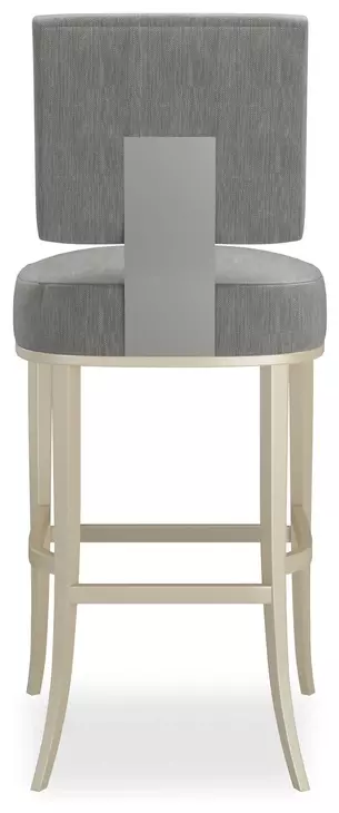 Reserved Seating Pewter Upholstered Bar Stool