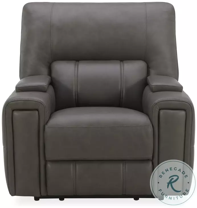 Hudson Oasis Coal Leather Triple Power Wall Hugger Reclining Chair