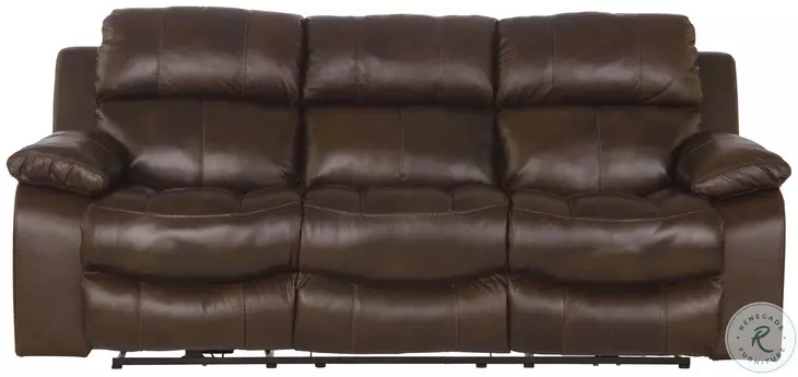 Positano Cocoa Leather Power Reclining 90" Sofa