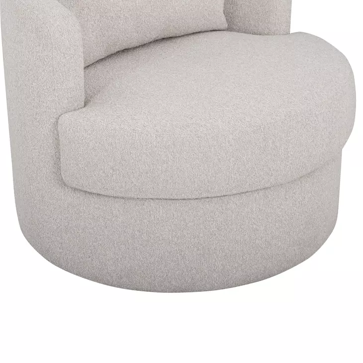Silvi Off White Upholstered Swivel Accent Chair