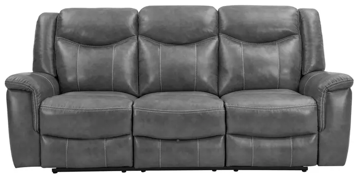 Conrad Gray 88" Reclining Sofa With Drop Down Table