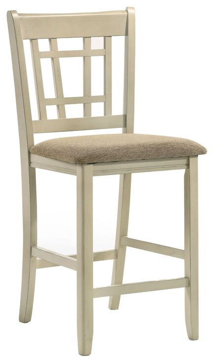 Mission Casuals Brown Upholstered Lattice Stool