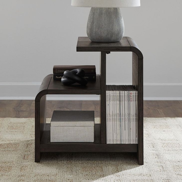 Fresh Angles Espresso Rectangular End Table