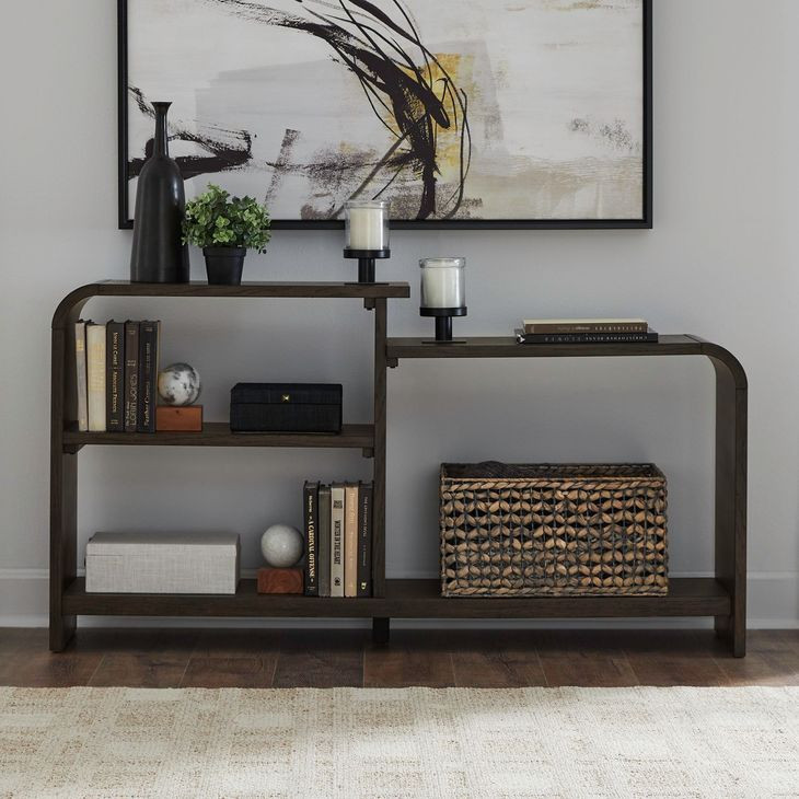 Fresh Angles Espresso Rectangular Sofa Table