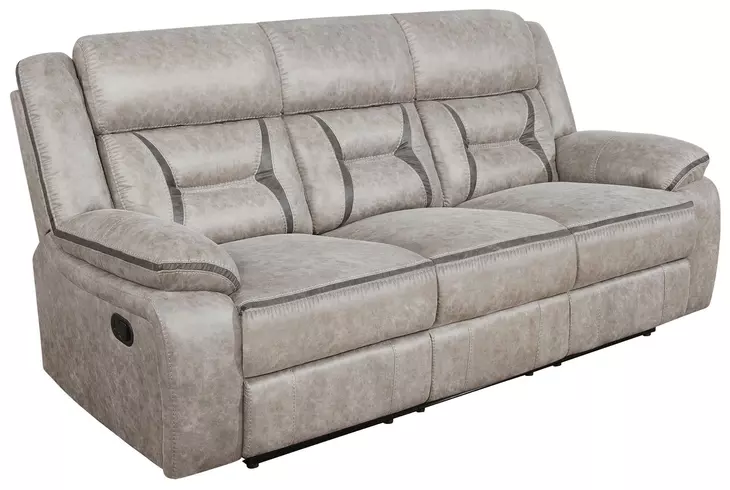 Greer Taupe Reclining 87" Sofa