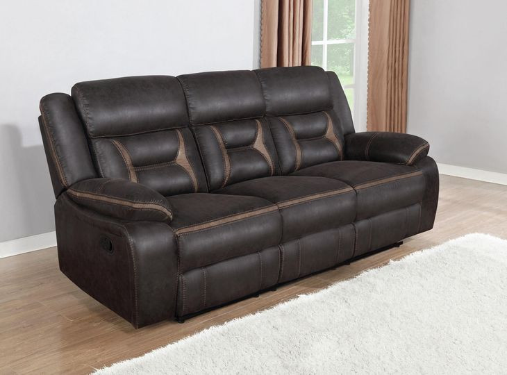 Greer Dark Brown Reclining Sofa