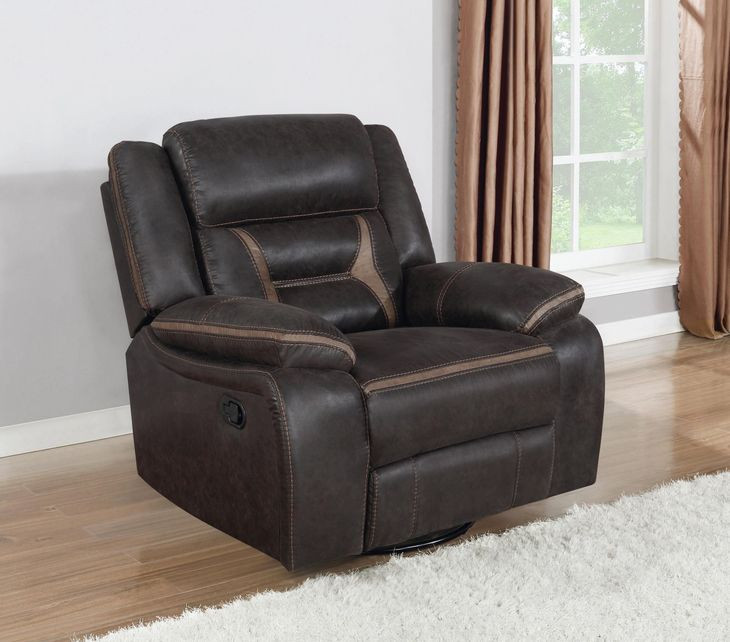 Greer Dark Brown Swivel Glider Recliner