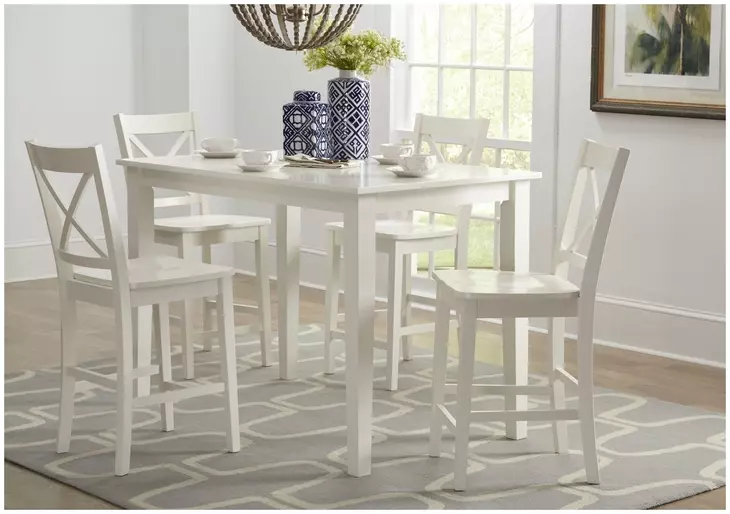 Simplicity Paperwhite Cross Back Counter Height Stool Set of 2