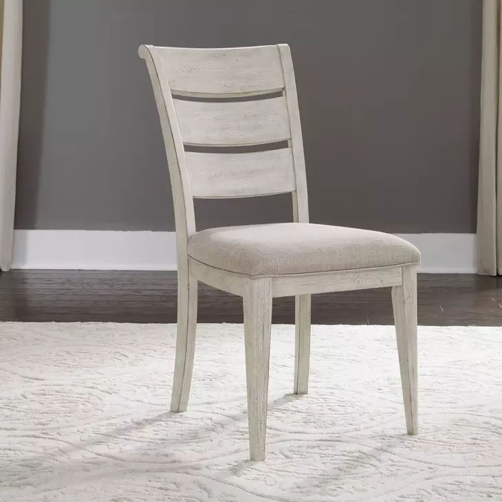 Farmhouse Reimagined Antique White and Chestnut 5 Piece Extendable Pedestal Base Dining Set