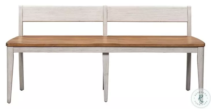 Farmhouse Reimagined Antique White And Chestnut Bench From Home