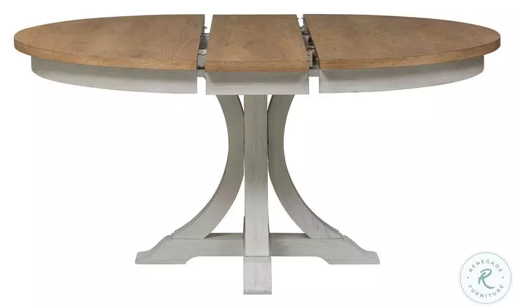 Farmhouse Reimagined Antique White And Chestnut Pedestal