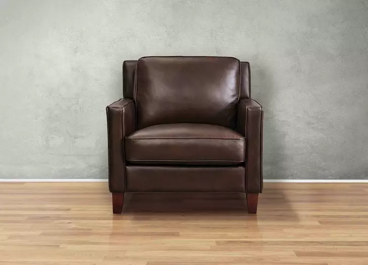 Arden Chestnut Leather Upholstered Accent Chair
