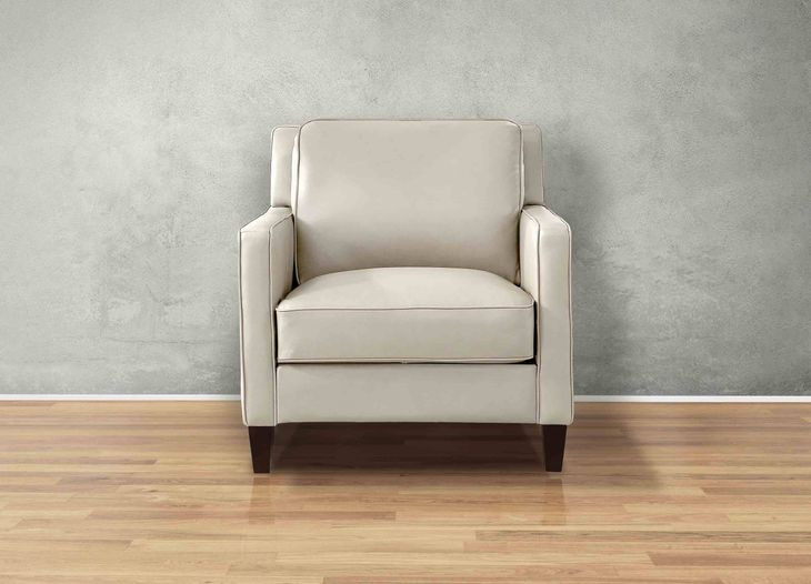 Arden Vanilla Leather Upholstered Accent Chair